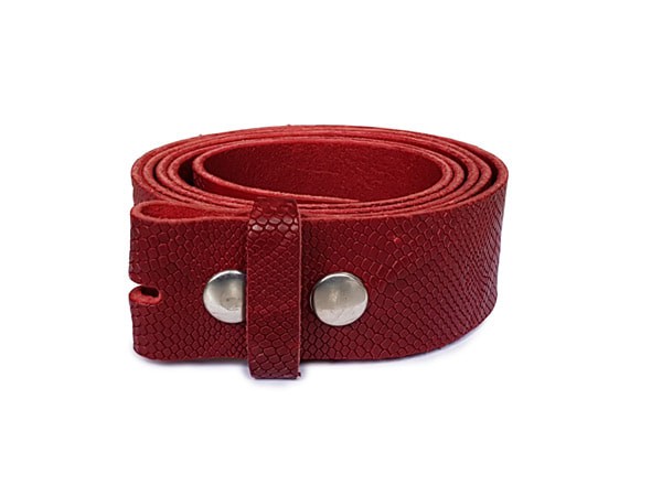 Wechselgürtel 4cm Schlangenprägung rot